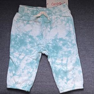 Baby Cat & Jack Ocean Green Tie-Dye Sweatpants (0-3Months)
